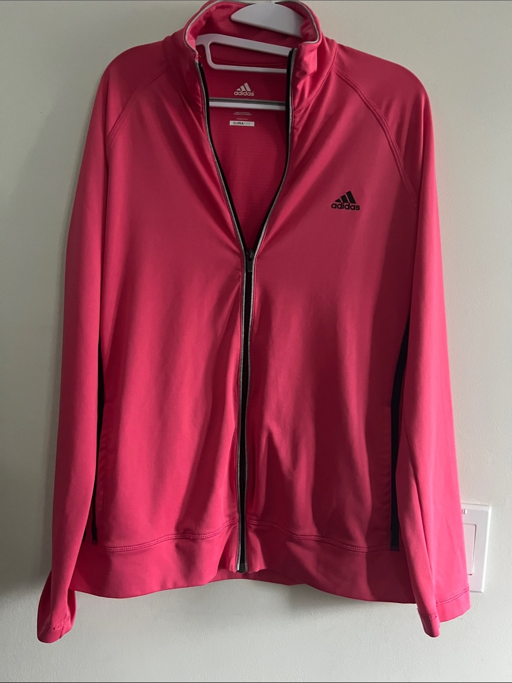 Adidas Climalite Women’s Bright Pink Full-Zip Bomber Jacket